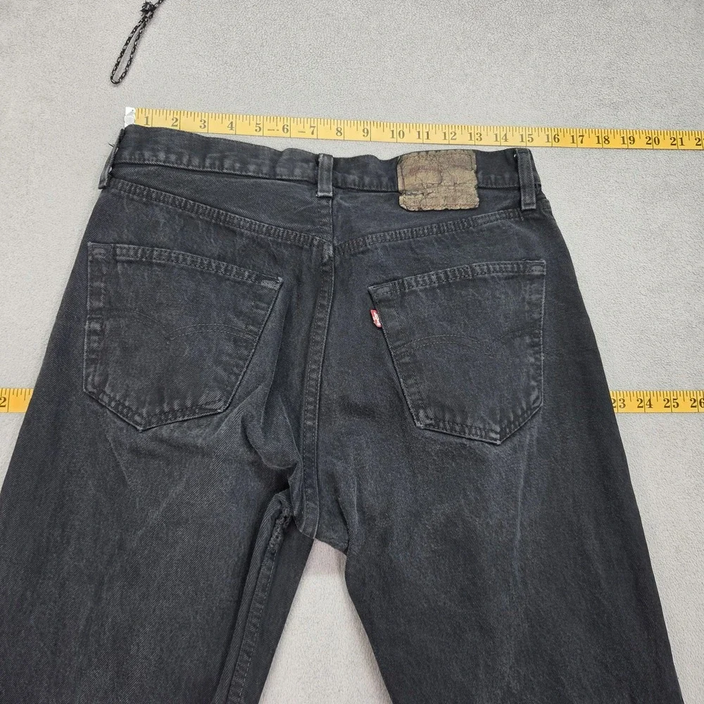 Levis Jeans Mens Black Straight Denim Faded‎ Wash Red Tab Mid Rise Fits 30x27